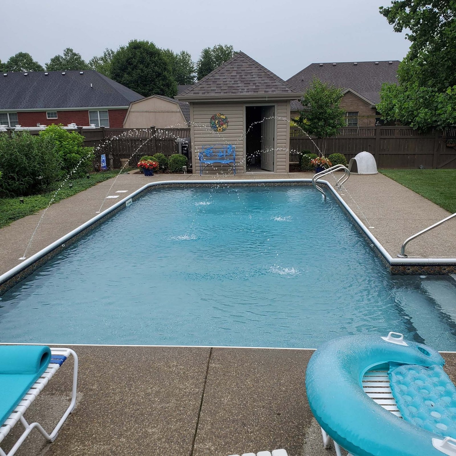 Pool remodel and finished backyard work by Madison Pool and Spa